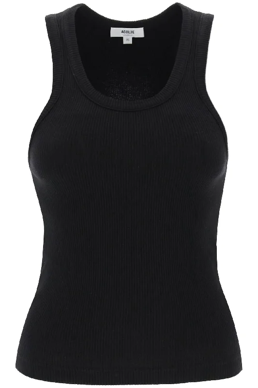 poppy ribbed tank top A7056 1260 BLACK gold tank top