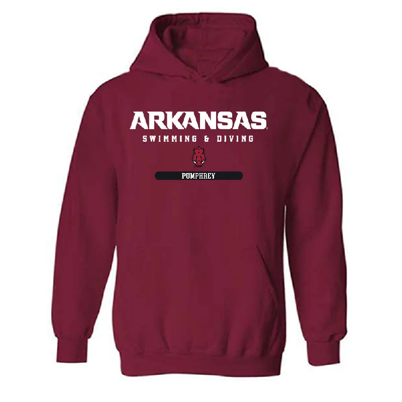 Arkansas - NCAA Women's Swimming & Diving : Kanah Pumphrey - Classic Shersey Hooded Sweatshirt Hoodie with Cuffed Sleeves Snug Secure