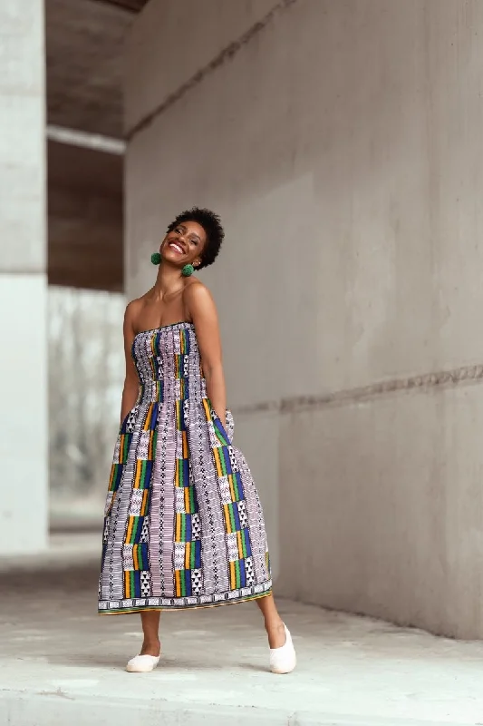 African Summer Dress in Kente Tunics Spring floral