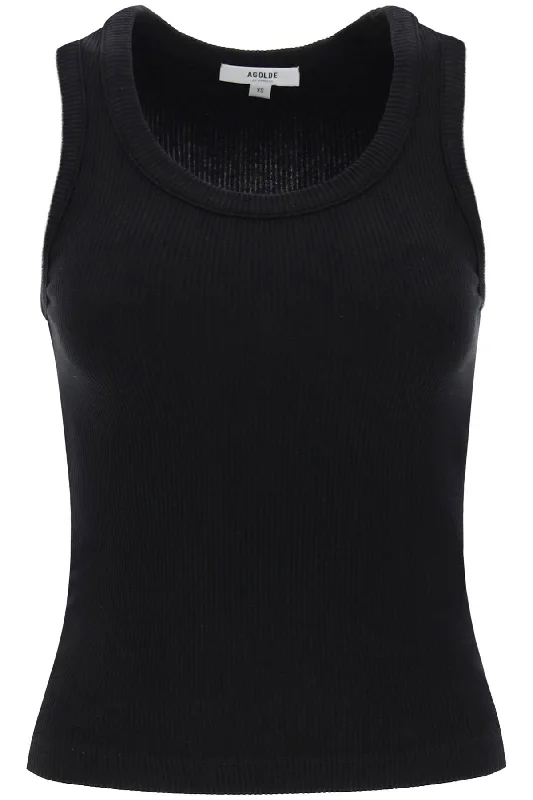 poppy ribbed tank top A7056 1260 BLACK lightweight tank top