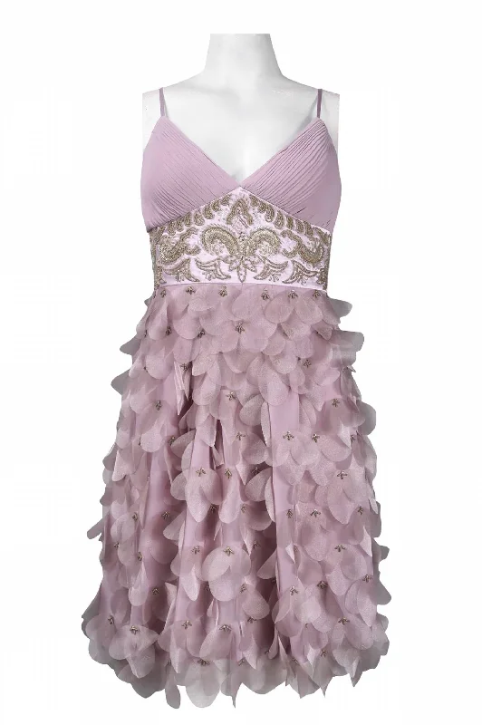 Embellished Empire Waist Petal Dress In Orchid