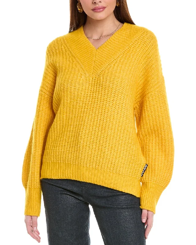 Hugo Hugo Boss Sesamia Wool & Alpaca-Blend Pullover Asymmetrical Neck Pullover