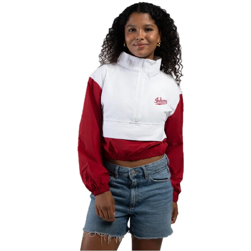 Indiana Hoosiers Women's Hype & Vice Track Jacket Toggled Jacket Drawstring Jacket Belted Jacket
