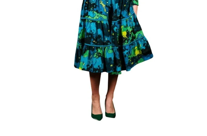 Hasu Dress In Multi Blue
