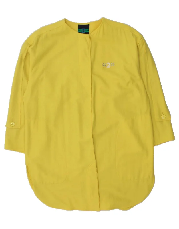 TOUCHE Womens Longline Cardigan Top IT 42 Medium Yellow Wool Stylish Fashionable Trendy TOUCHE Womens Longline Cardigan Top IT 42 Medium Yellow Wool Stylish Fashionable Trendy