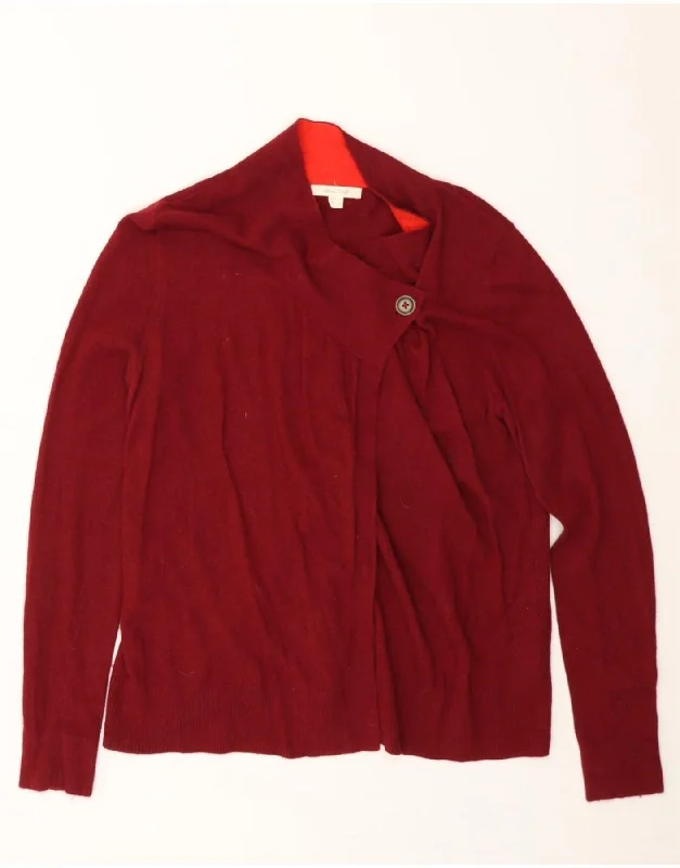 WHITE STUFF Womens Cardigan Sweater UK 10 Small Red Viscose Patchwork Embroidered Appliqued WHITE STUFF Womens Cardigan Sweater UK 10 Small Red Viscose Patchwork Embroidered Appliqued