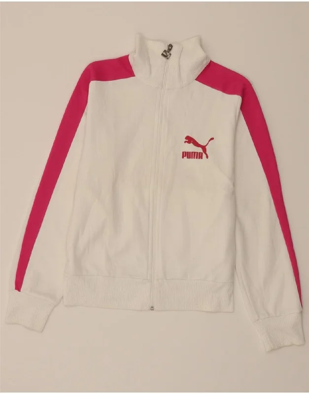 PUMA Womens Tracksuit Top Jacket UK 14 Large White Colourblock Polyester Stand-Up Collar Roll-Neck Collar Turtle Neck PUMA Womens Tracksuit Top Jacket UK 14 Large White Colourblock Polyester Stand-Up Collar Roll-Neck Collar Turtle Neck