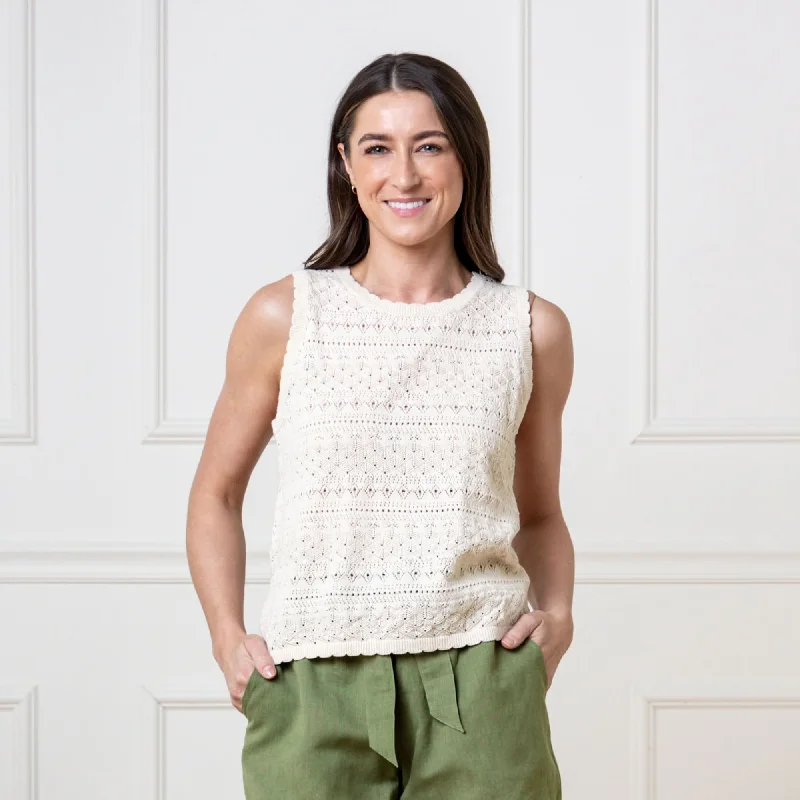 Organic Crochet Sweater Tank Fitted Loose Oversized