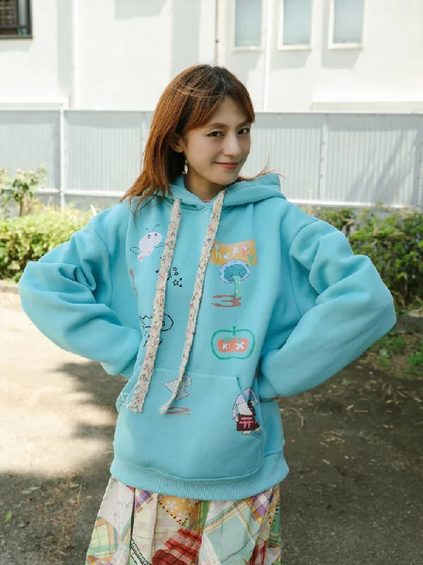 Cute Illustration Loose Hoodie【s0000003557】 Hoodie with Hem Elastic Stretchable Comfortable Cute Illustration Loose Hoodie【s0000003557】 Hoodie with Hem Elastic Stretchable Comfortable