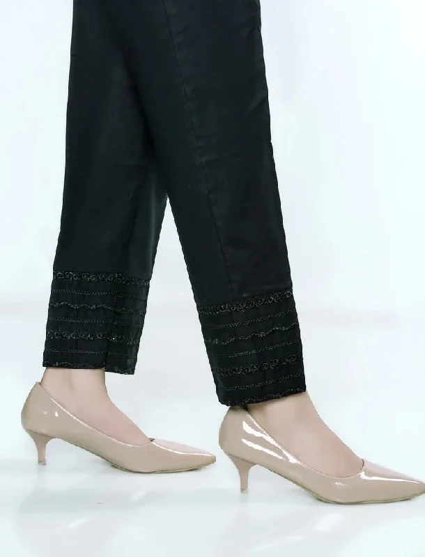 Lakhany 01 Piece Embroidered Stitched Trousers LSM-T-1817-Black High Waist Slim Fit Ankle Length