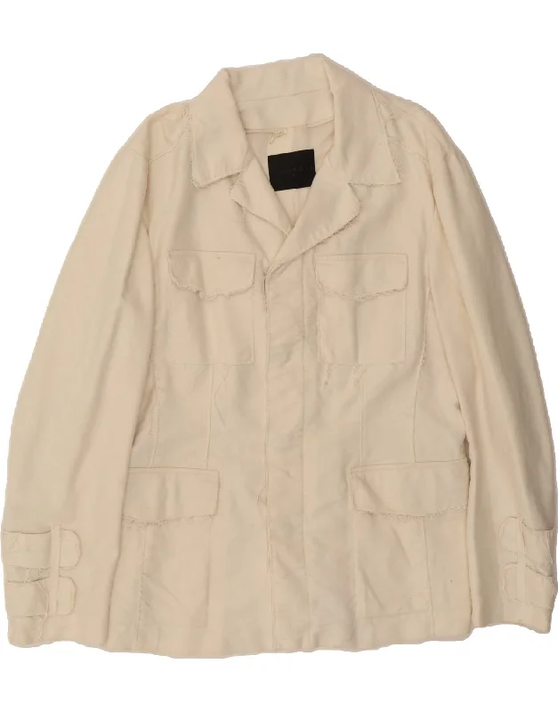 RICHMOND Womens Utility Jacket UK 22 3XL White Faux Fur Fabric Real Fur Fabric Shearling Fabric