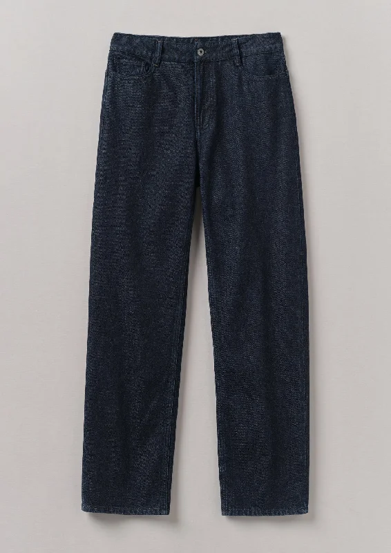 Five Pocket Denim Trousers | Indigo Trousers Evening Elegant