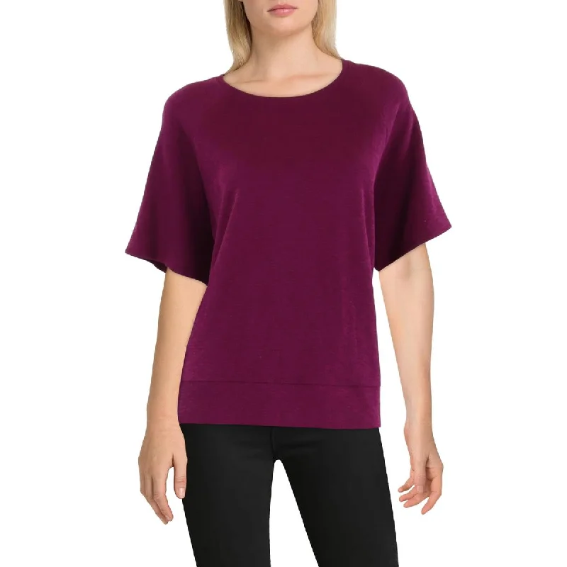 Womens Organic Cotton Crew Neck Pullover Top One Shoulder Top