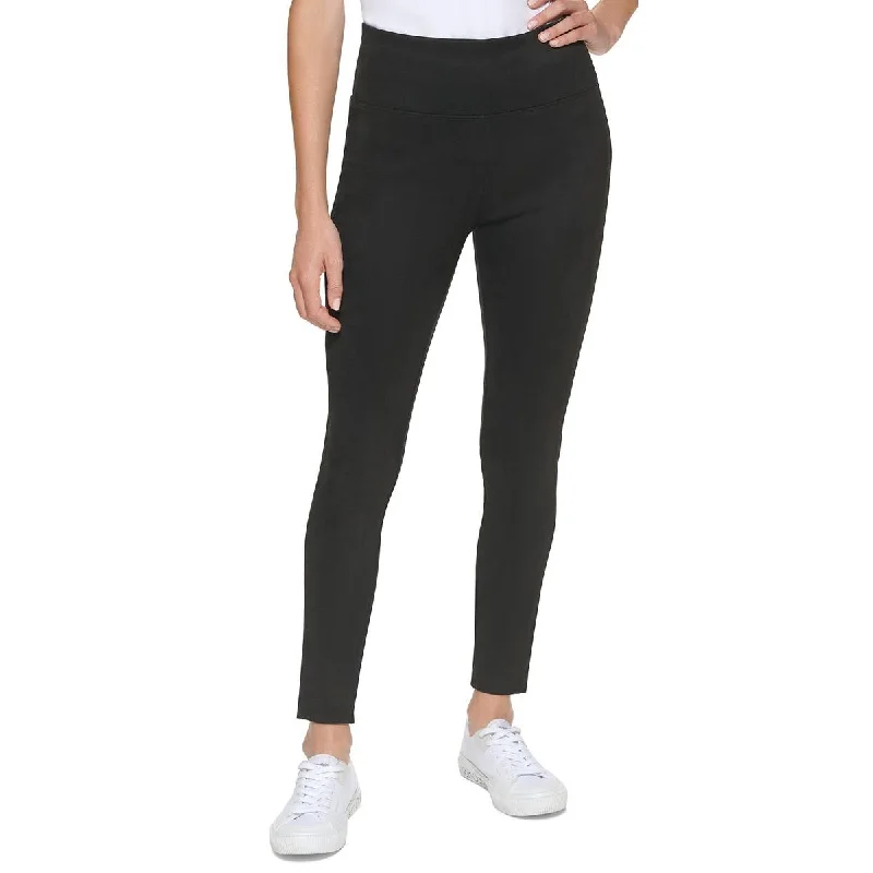 Calvin Klein Womens Faux Suede High Rise Trouser Pants Chinos Cotton Straight Leg