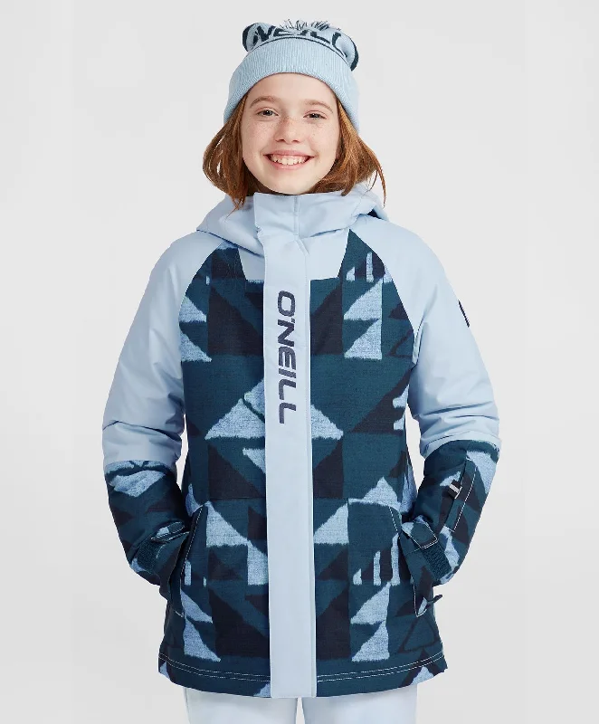 Girl's O'Riginals Snow Jacket - Blue Triangle Ikat Jacket Blazer Coat