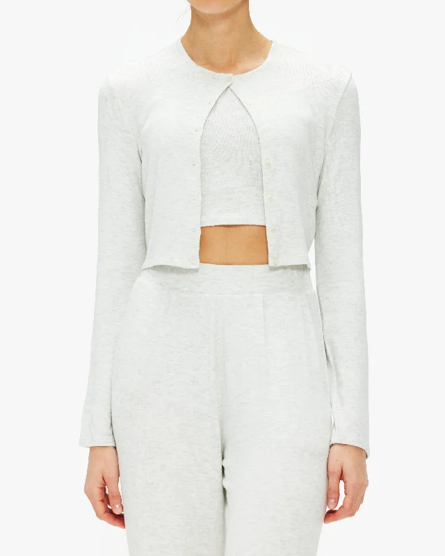 Leset Lauren Crop Cardigan Zippered Buttoned Snapped