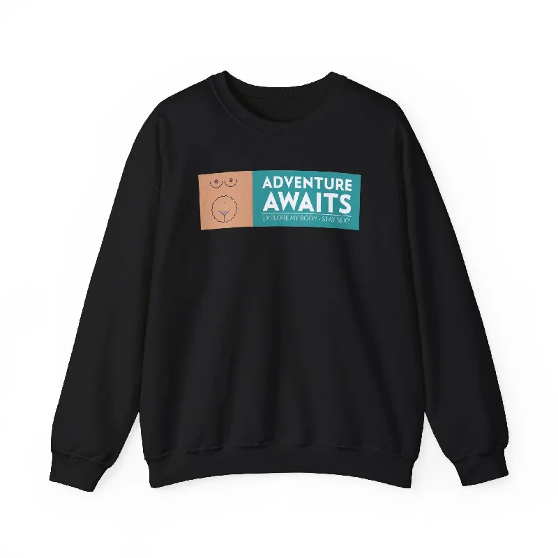 Adventure Awaits Explore My Body Stay Sexy - Sweatshirt Hoodie Crop Top Short Trendy Adventure Awaits Explore My Body Stay Sexy - Sweatshirt Hoodie Crop Top Short Trendy