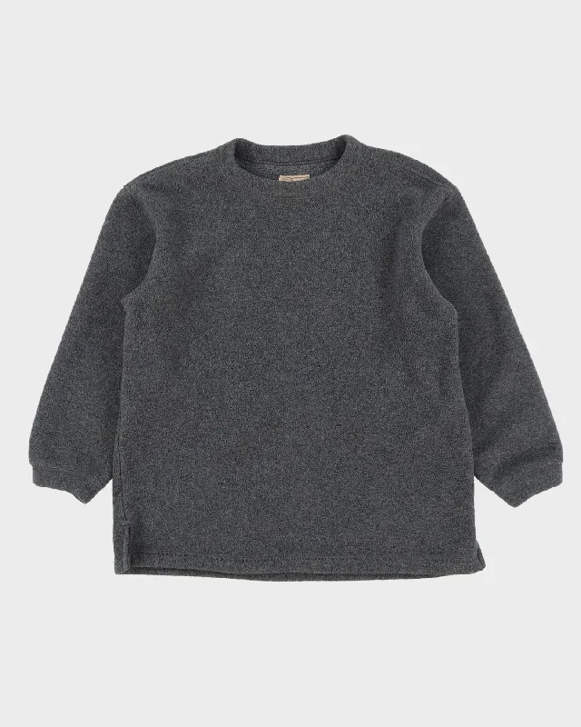90s Woolrich Grey Oversized Pullover Fleece - M One Shoulder Top