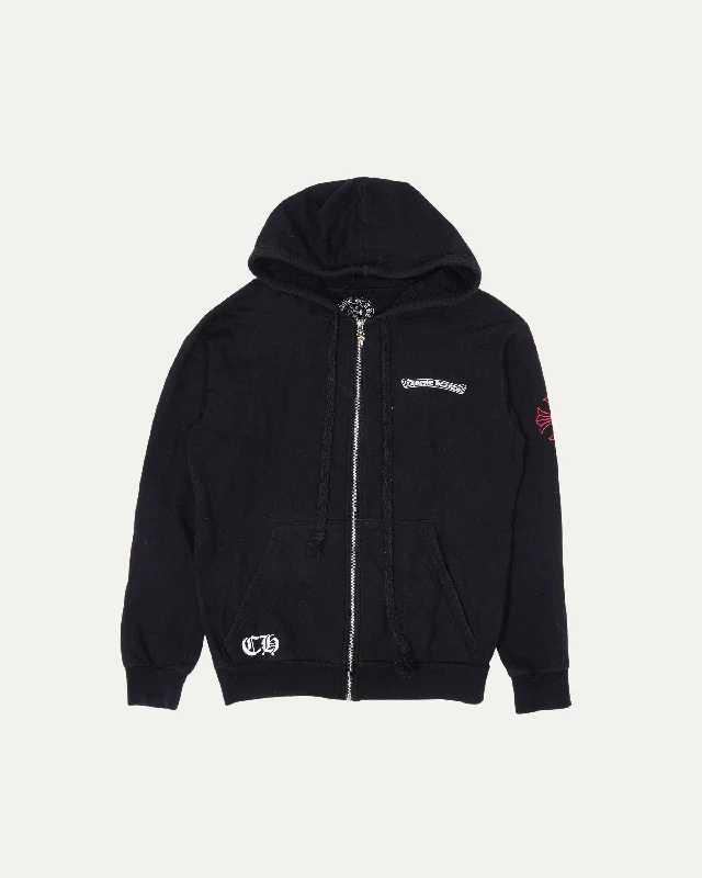 Zip Up USA Hoodie Hoodie with Lace Feminine Delicate