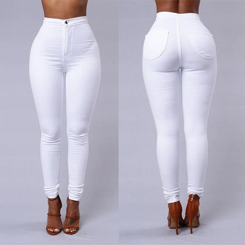 Slim professional women western-style trousers white black pants mid waist plus size formal Female Pencil Pants Trousers practical easy-care