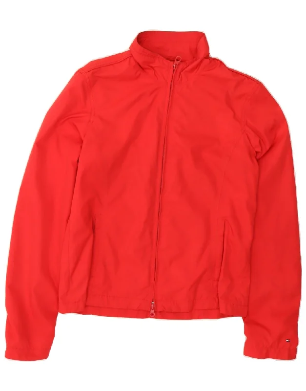 TOMMY HILFIGER Womens Tracksuit Top Jacket UK 12 Medium Red Polyester Chenille Jacket Brocade Jacket Lace Jacket TOMMY HILFIGER Womens Tracksuit Top Jacket UK 12 Medium Red Polyester Chenille Jacket Brocade Jacket Lace Jacket