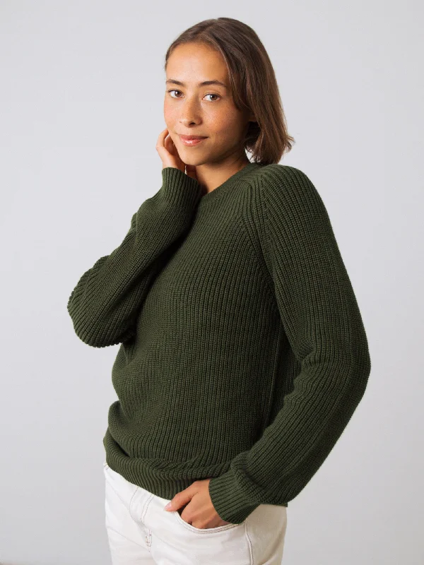 Heavy Knit Jumper Women Collared Crew Neck Turtle Neck