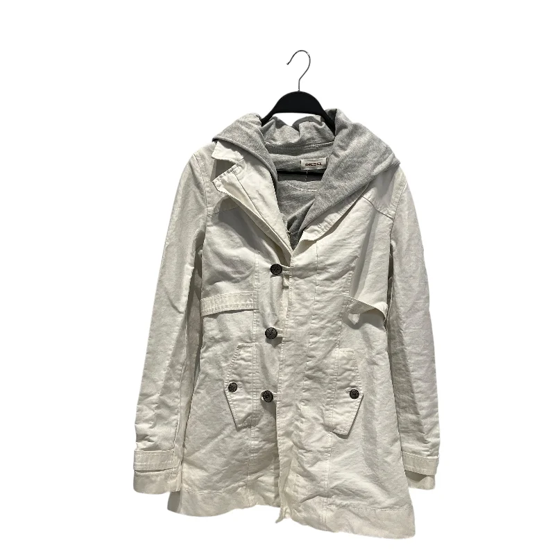 DIESEL/Jacket/S/Cotton/WHT/white jacket gray hoodie Hoodie with Elastic Waist Stretchable Comfortable DIESEL/Jacket/S/Cotton/WHT/white jacket gray hoodie Hoodie with Elastic Waist Stretchable Comfortable