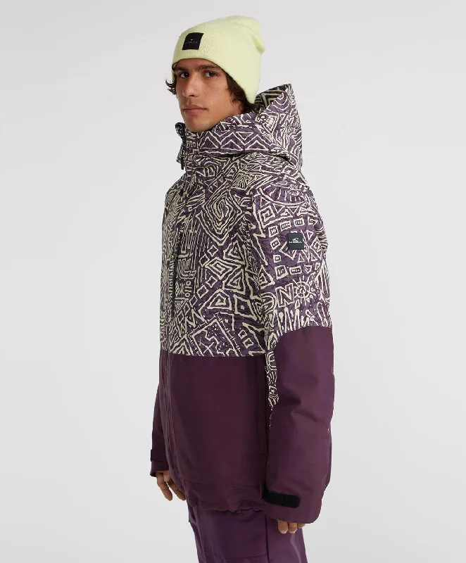 Men's O'Riginals Block Snow Jacket - Dark Purple Satin Fabric Silk Fabric Chiffon Fabric