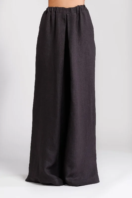 Black hemp palazzo trousers Trousers Designer Luxury