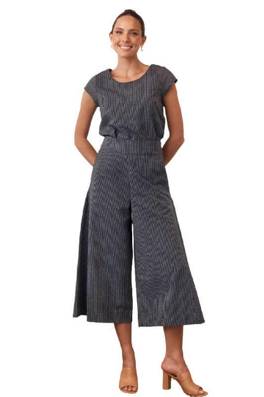 Sadie Trouser Dark Stripe Trousers Denim Distressed