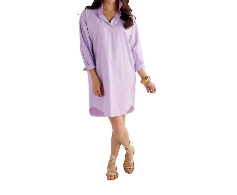 Preppy Star Elbow Dress In Lavender