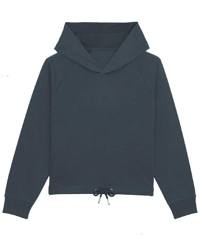 India Ink Grey - Women's Stella Bower cropped hoodie (STSW132) Hoodie with Toggle Buttons Decorative Unique India Ink Grey - Women's Stella Bower cropped hoodie (STSW132) Hoodie with Toggle Buttons Decorative Unique