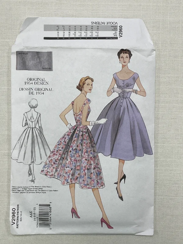 SALE 1954 Reproduction Vogue 2960 Pattern - Dress FACTORY FOLDED