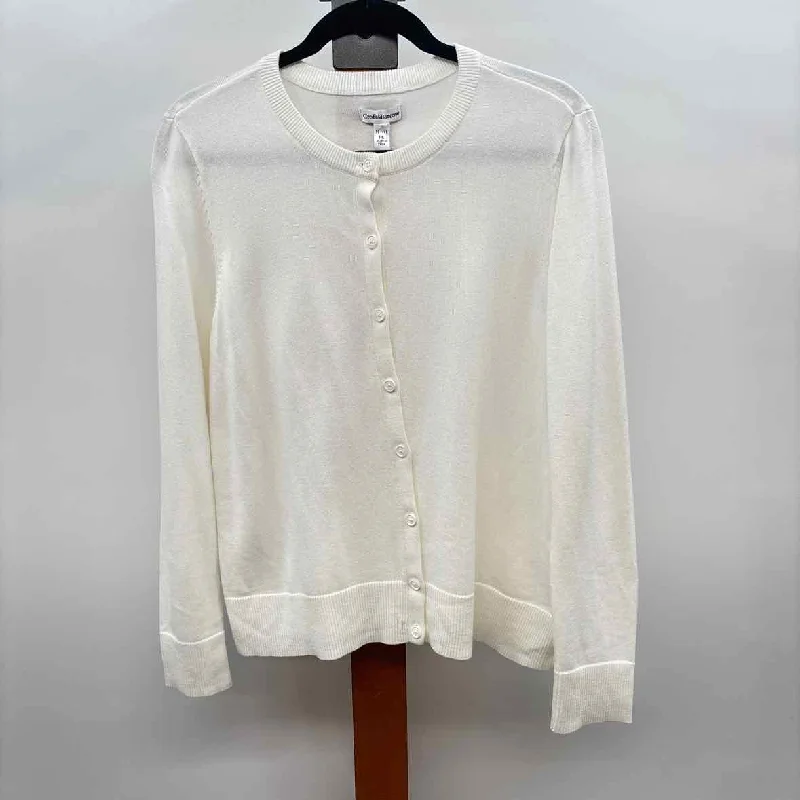 Croft & Barrow Women's Size LP White Solid Cardigan Boat Neck Shawl Collar Notched Collar Croft & Barrow Women's Size LP White Solid Cardigan Boat Neck Shawl Collar Notched Collar