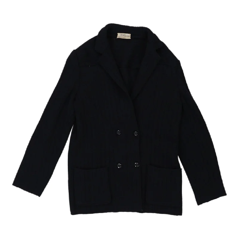 Les Copains Cardigan - 2XL Navy Wool Blend Long Cardigan Short Cardigan Medium Cardigan Les Copains Cardigan - 2XL Navy Wool Blend Long Cardigan Short Cardigan Medium Cardigan