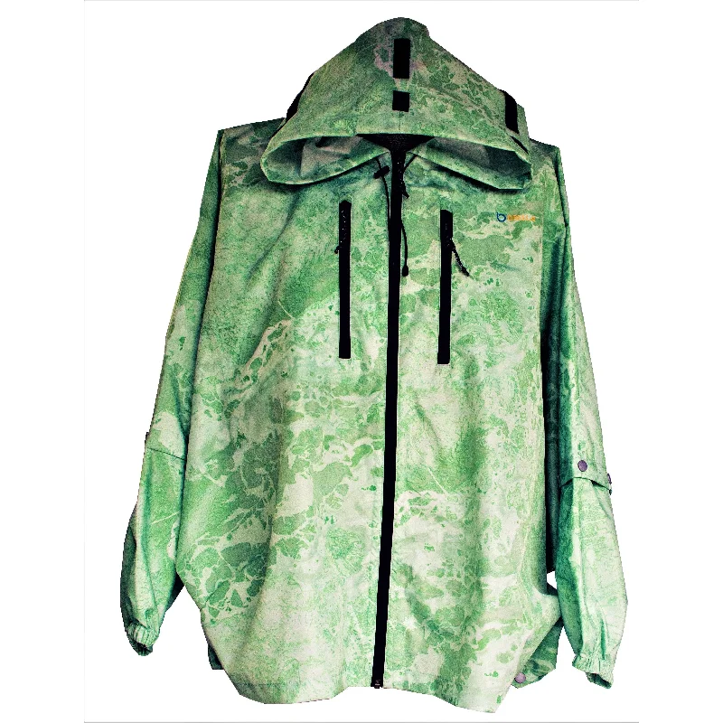 Brella 2015 Light Green Unisex Rain Jacket Faux Fur Fabric Real Fur Fabric Shearling Fabric