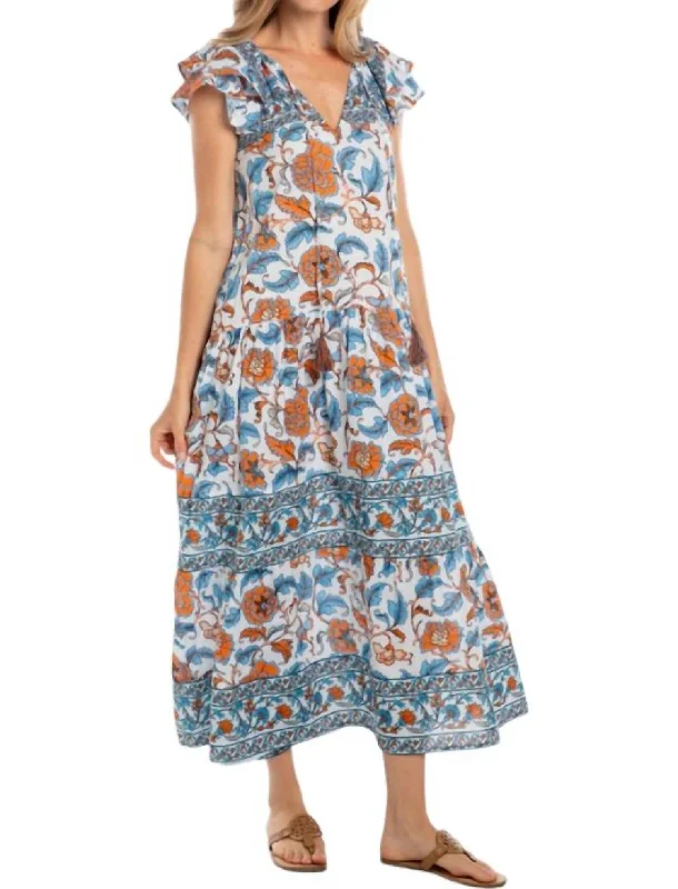 Anabella Dress In Celeste Orange