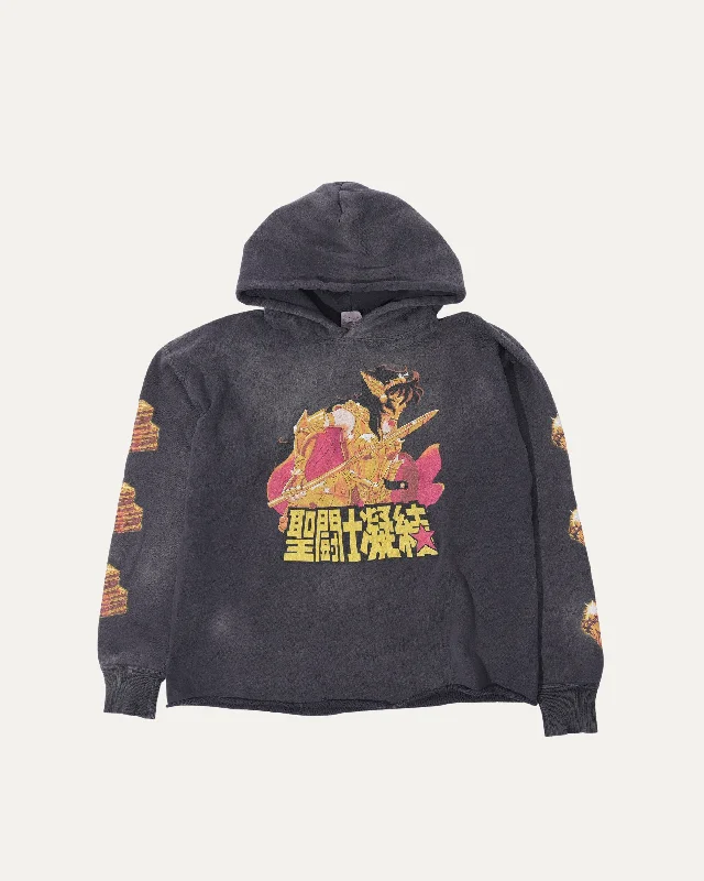 Clot 'Saint Seiya' Hoodie Hoodie with Frayed Bohemian Relaxed