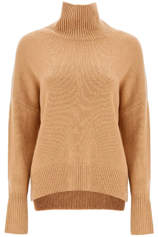 High-necked Heidi Pullover Sweater  - Brown Stretchy Elastic Breathable