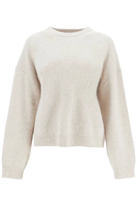 In Wool And Yak Blend Pullover Sweater  - Beige Bright Pastel Dark