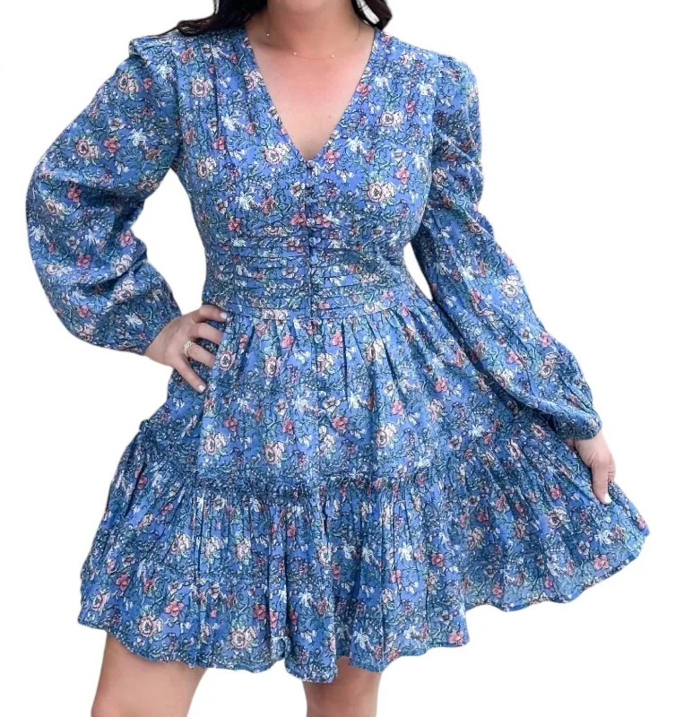 Jessica Dress In Indigo Floral