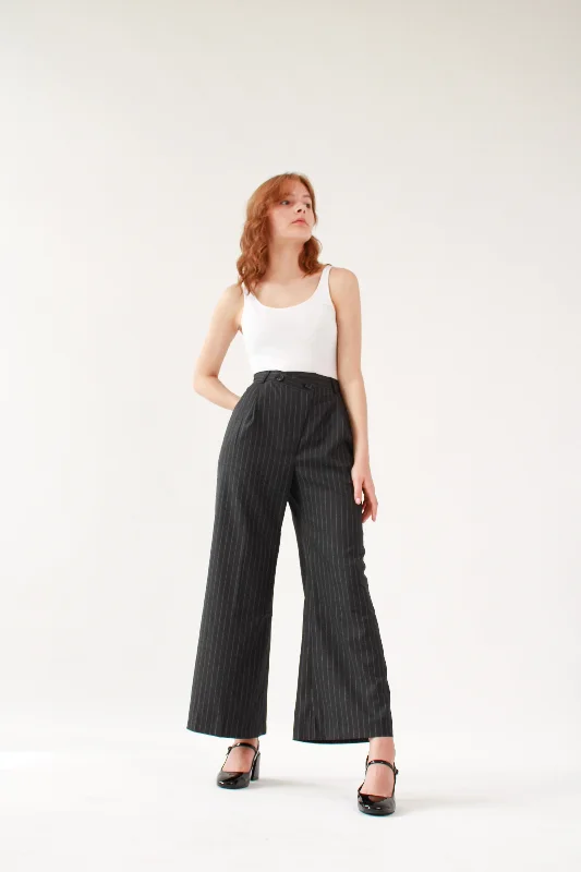 Full Length Flare Stripe Trousers Trousers Brand Named