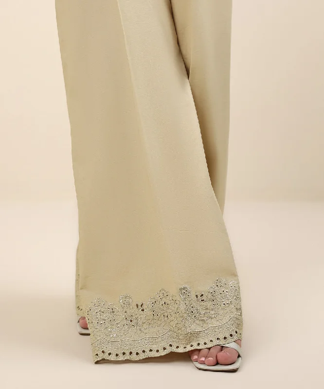 Dyed Embroidered Trousers Trousers Wedding White