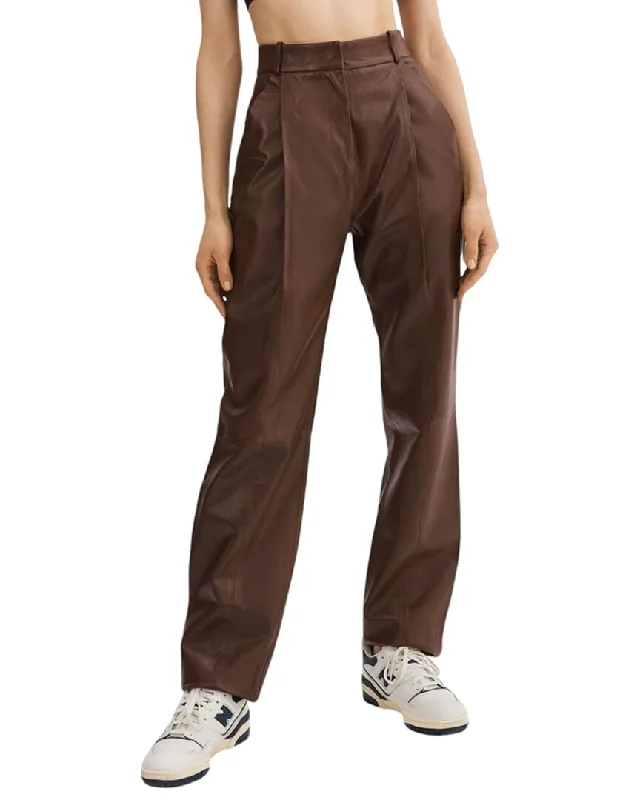 LAMARQUE High Waisted Leather Trouser Trousers chic fashionable