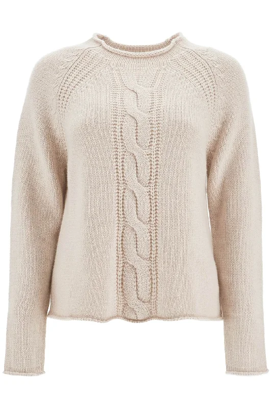 Cashmere Pullover Sweater  - Beige Iron Safe Non-Iron Wrinkle Free