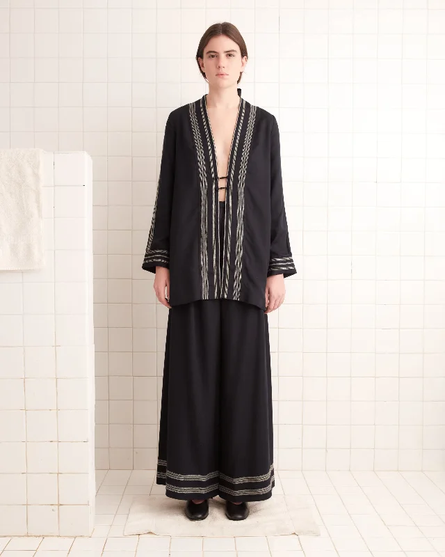 Bode | Mathilde Trousers | Navy Cream Trousers Culottes Wide Leg