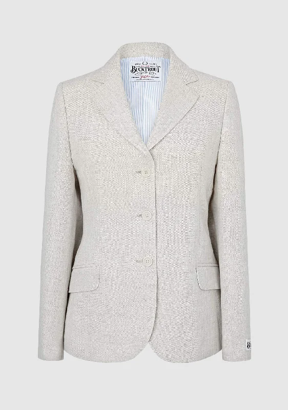 Claire Linen Jacket - Natural Front Pockets Side Pockets Patch Pockets