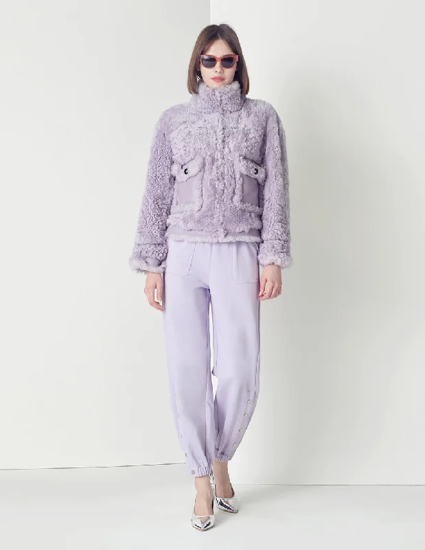 MARYLING Taro Purple Trousers Slit Casual Sweatpants Trousers versatile functional