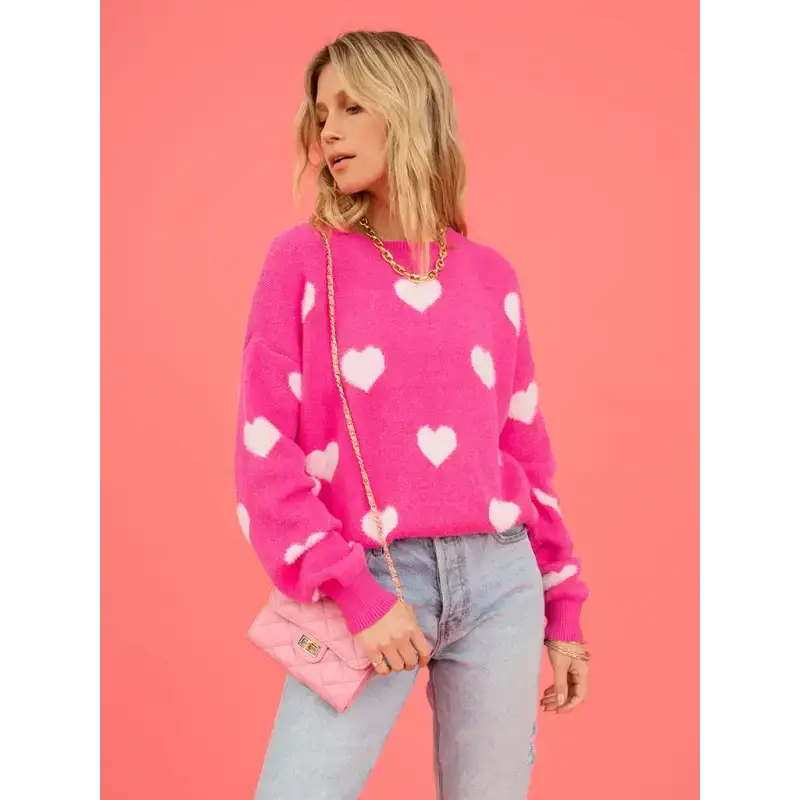 Women’s heart valentine’s day round neck pullover sweater Turtle Neck Boat Neck Asymmetrical Neck Women’s heart valentine’s day round neck pullover sweater Turtle Neck Boat Neck Asymmetrical Neck
