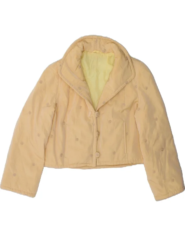 VINTAGE Womens Bolero Jacket UK 14 Large Yellow Corduroy Jacket Velvet Jacket Brocade Jacket